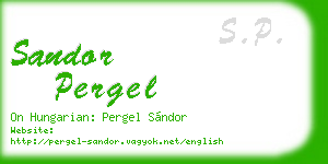 sandor pergel business card