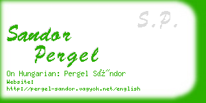 sandor pergel business card